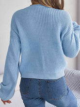 Load image into Gallery viewer, Womens Sweater-Cable-Knit Round Neck Drop Shoulder Sweater
