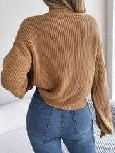 Load image into Gallery viewer, Womens Sweater-Cable-Knit Round Neck Drop Shoulder Sweater
