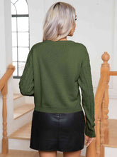 Load image into Gallery viewer, Womens Sweater-Cable-Knit Round Neck Long Sleeve Sweater
