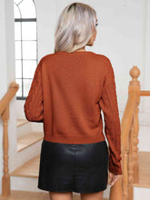 Load image into Gallery viewer, Womens Sweater-Cable-Knit Round Neck Long Sleeve Sweater
