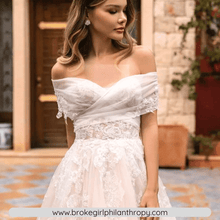 Load image into Gallery viewer, Lace Wedding Dress-Off Shoulder Beach Wedding Dress | Wedding Dresses
