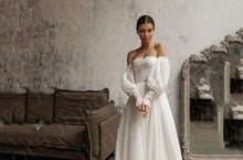 Load image into Gallery viewer, Off the Shoulder Wedding Dress-Beach Wedding Gown | Wedding Dresses
