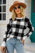 Load image into Gallery viewer, Checkered Ribbed Trim Knit Pullover Broke Girl Philanthropy
