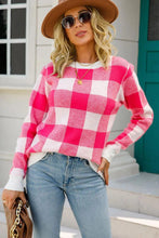Load image into Gallery viewer, Checkered Ribbed Trim Knit Pullover Broke Girl Philanthropy
