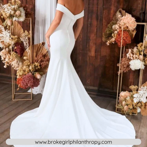 Mermaid Beach Wedding Dress- Off Shoulder Mermaid Wedding Gown | Wedding Dresses