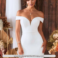 Load image into Gallery viewer, Mermaid Beach Wedding Dress- Off Shoulder Mermaid Wedding Gown | Wedding Dresses
