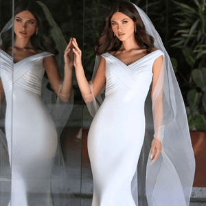 Mermaid Wedding Dress-Short Sleeve Wedding Dress-Sweep Train | Wedding Dresses