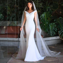 Load image into Gallery viewer, Mermaid Wedding Dress-Short Sleeve Wedding Dress-Sweep Train | Wedding Dresses
