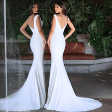 Load image into Gallery viewer, Mermaid Wedding Dress-Short Sleeve Wedding Dress-Sweep Train | Wedding Dresses

