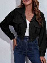 Load image into Gallery viewer, Womens Jacket-Collared Neck Dropped Shoulder Buttoned Jacket
