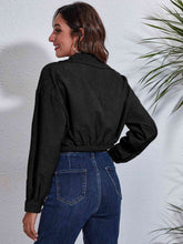 Load image into Gallery viewer, Womens Jacket-Collared Neck Dropped Shoulder Buttoned Jacket
