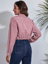 Load image into Gallery viewer, Womens Jacket-Collared Neck Dropped Shoulder Buttoned Jacket
