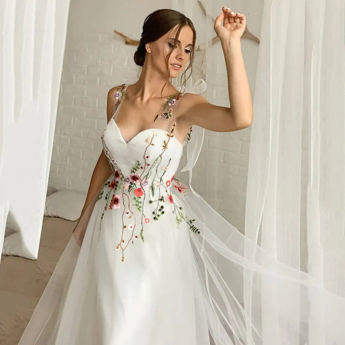 Colorful Wedding Dress-Bohemian Floral Fairy Wedding Dress | Wedding & Bridal Party Dresses