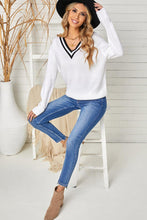 Load image into Gallery viewer, Womens Top-V Neck Drop Shoulder Knit Pullover | Tops
