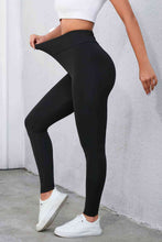 Load image into Gallery viewer, Womens Leggings-Crisscross Detail Wide Waistband Leggings
