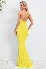 Load image into Gallery viewer, Womens Maxi Dress-Crisscross Spaghetti Strap Fishtail Dress | Dress
