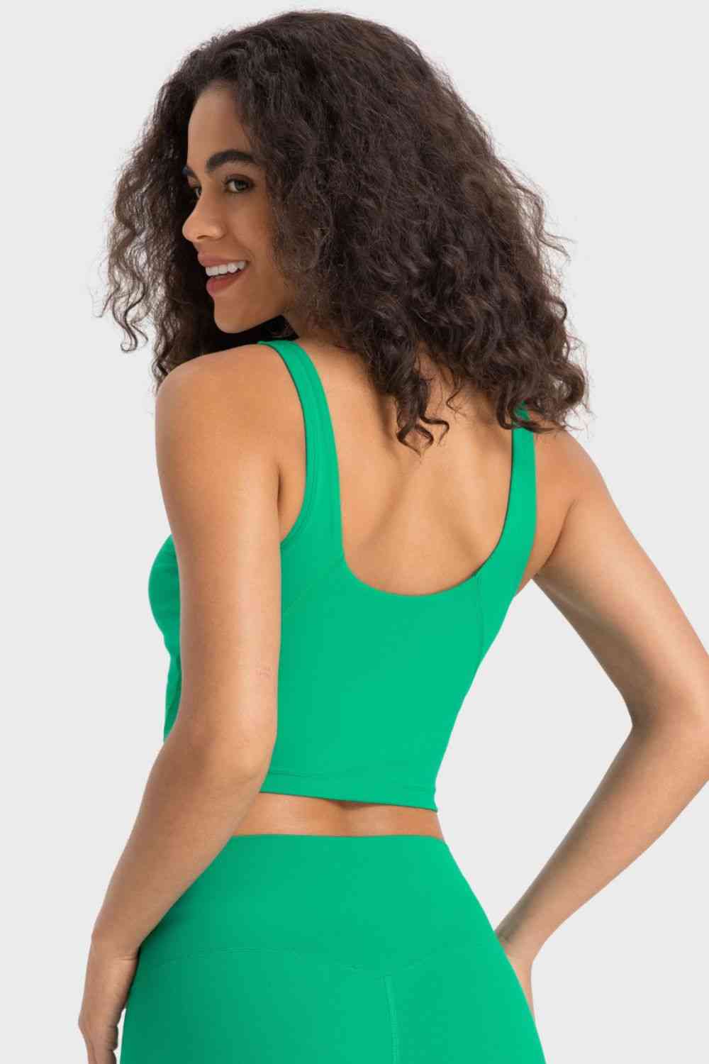 Womens Activewear-Deep V-Neck Crop Sports Bra | Activewear/Activewear Sets