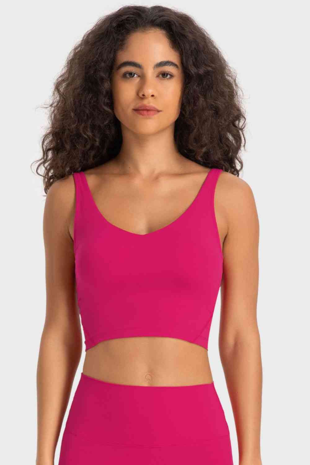 Deep V-Neck Crop Sports Bra Broke Girl Philanthropy