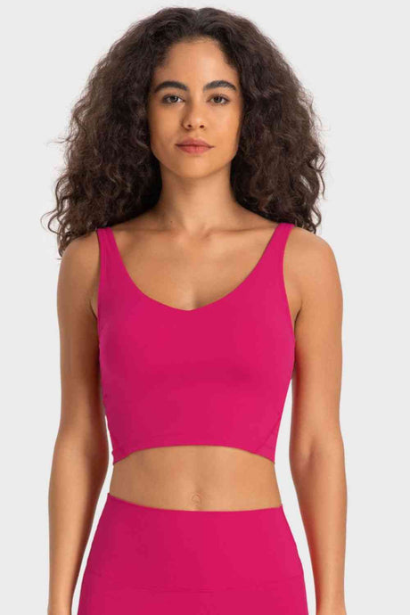 Deep V-Neck Crop Sports Bra Broke Girl Philanthropy