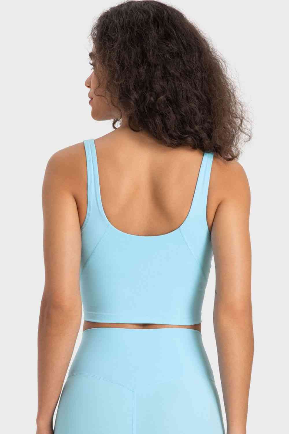 Womens Activewear-Deep V-Neck Crop Sports Bra | Activewear/Activewear Sets