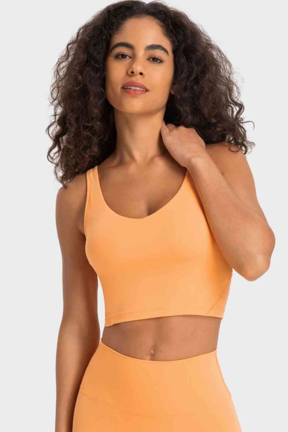 Womens Activewear-Deep V-Neck Crop Sports Bra | Activewear/Activewear Sets