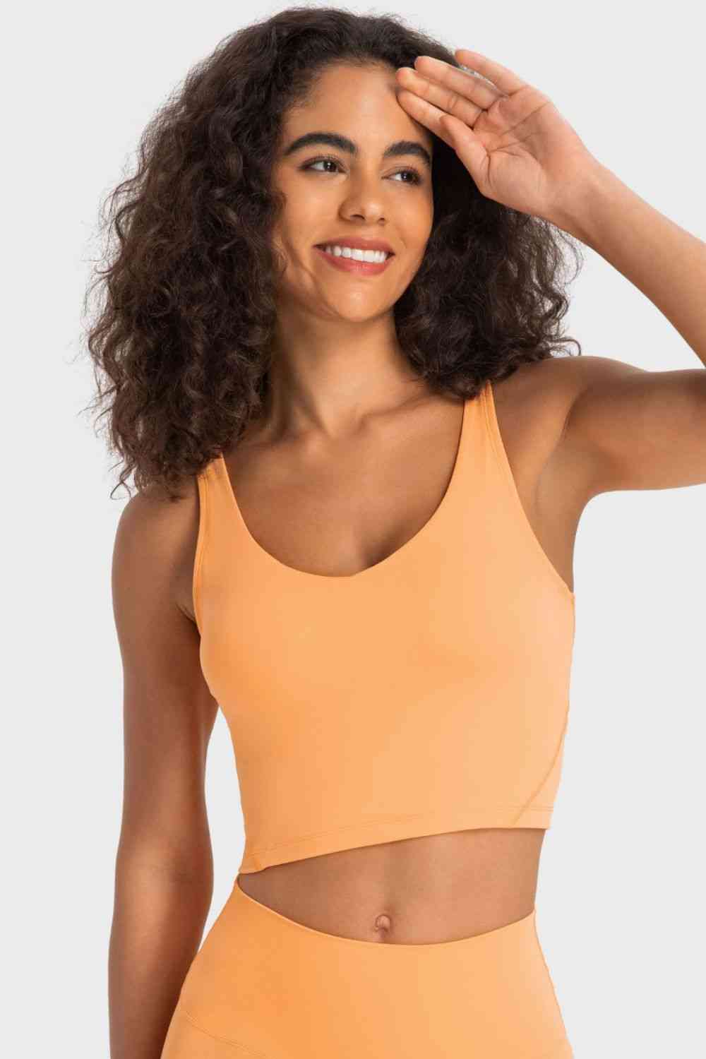 Womens Activewear-Deep V-Neck Crop Sports Bra | Activewear/Activewear Sets