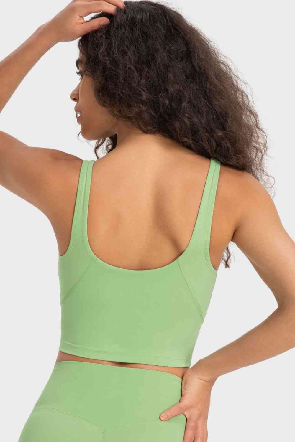 Womens Activewear-Deep V-Neck Crop Sports Bra | Activewear/Activewear Sets