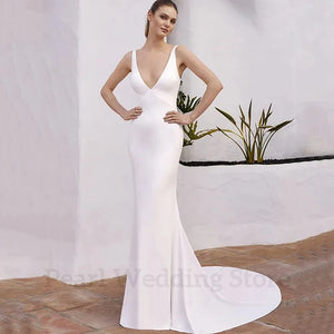 Sexy Mermaid Wedding Dress-Satin Lace Mermaid Wedding Gown | Wedding Dresses