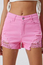 Load image into Gallery viewer, Jean Shorts-Pink Distressed Denim Shorts | Jean Shorts
