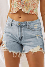 Load image into Gallery viewer, Blue Jean Shorts-Distressed Blue Denim Shorts | Jean Shorts
