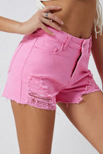 Load image into Gallery viewer, Jean Shorts-Pink Distressed Denim Shorts | Jean Shorts
