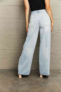 Blue Jeans-Distressed Wide Leg Blue Jeans | Blue Jeans