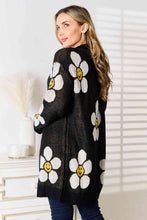 Load image into Gallery viewer, Womens Sweater-Double Take Floral Button Down Longline Cardigan
