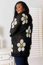 Load image into Gallery viewer, Womens Sweater-Double Take Floral Button Down Longline Cardigan
