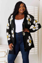 Load image into Gallery viewer, Womens Sweater-Double Take Floral Button Down Longline Cardigan
