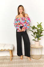 Load image into Gallery viewer, Womens Blouse-Double Take Floral Off-Shoulder Flounce Sleeve Layered Blouse | Tops/Crop Tops
