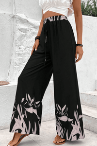 Womens Pants-Drawstring High Waist Relax Fit Long Pants | pants