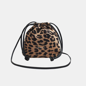 Womens Handbag-Drawstring Leopard Crossbody Bag | purse