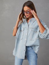 Load image into Gallery viewer, Womens Jacket-Dropped Shoulder Raw Hem Jacket
