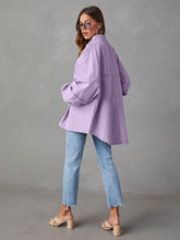 Load image into Gallery viewer, Womens Jacket-Dropped Shoulder Raw Hem Jacket
