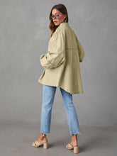 Load image into Gallery viewer, Womens Jacket-Dropped Shoulder Raw Hem Jacket
