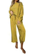 Load image into Gallery viewer, Womens Pants Set-Dropped Shoulder Top and Pants Set
