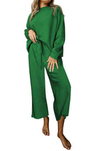 Load image into Gallery viewer, Womens Pants Set-Dropped Shoulder Top and Pants Set
