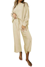 Load image into Gallery viewer, Womens Pants Set-Dropped Shoulder Top and Pants Set
