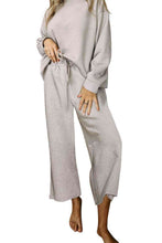 Load image into Gallery viewer, Womens Pants Set-Dropped Shoulder Top and Pants Set
