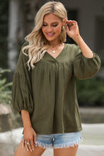 Load image into Gallery viewer, Womens Blouse-Dropped Shoulder V-Neck Blouse | Tops/Blouses &amp; Shirts
