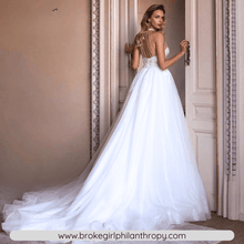 Load image into Gallery viewer, Vintage Wedding Dress-Backless O Neck Flowers Wedding Dress | Wedding Dresses
