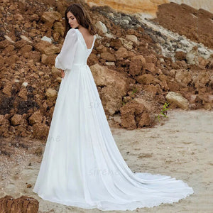 Elegant Wedding Dress-Chiffon Backless Wedding Dress | Wedding Dresses