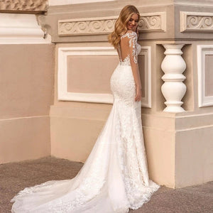 Mermaid Wedding Dress-Lace Wedding Dress-Detachable Train | Wedding Dresses