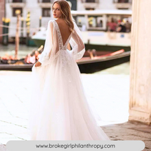 Load image into Gallery viewer, Lace Beach Wedding Dress- Long Sleeve Bridal Gown | Wedding Dresses

